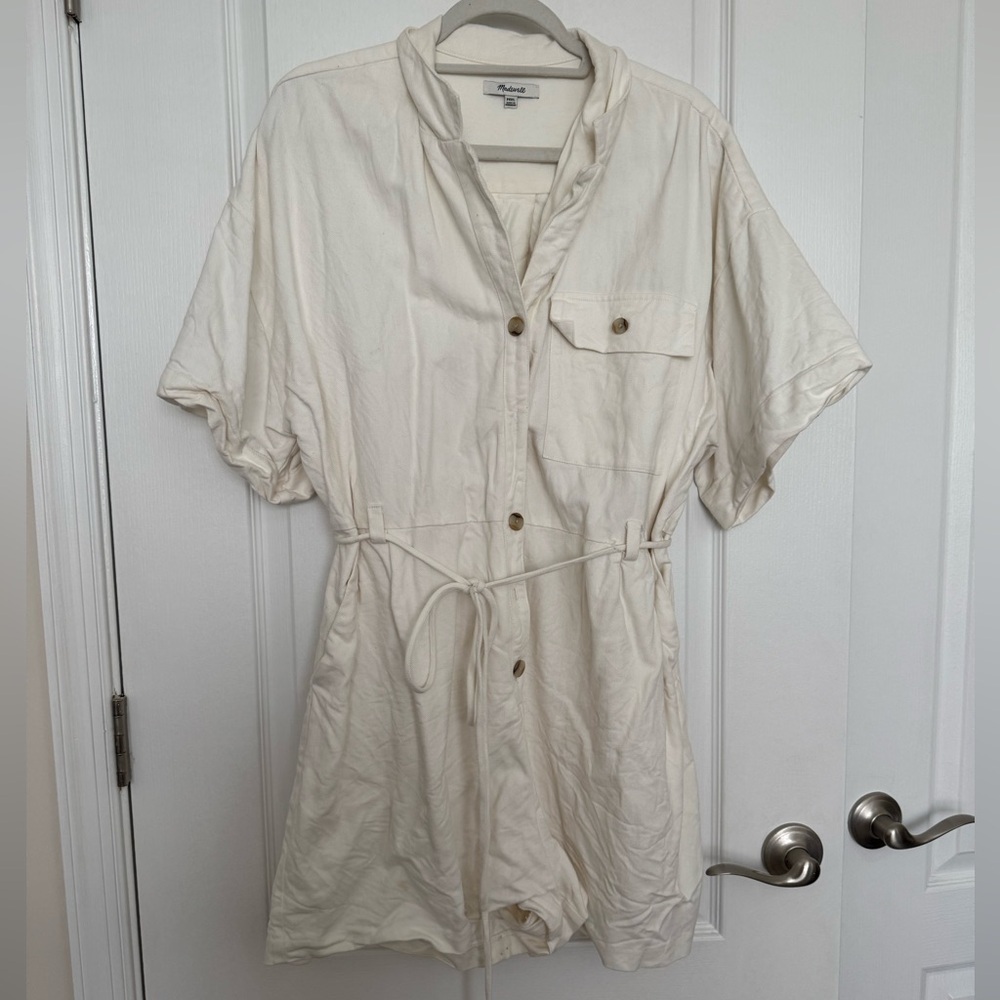 Madewell Safari Petite size XXL Romper in Off-White